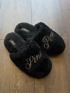 PINK Victoria's Secret Rhinestone Slide Slippers